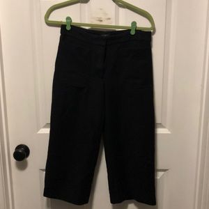 Black wide leg cropped pants